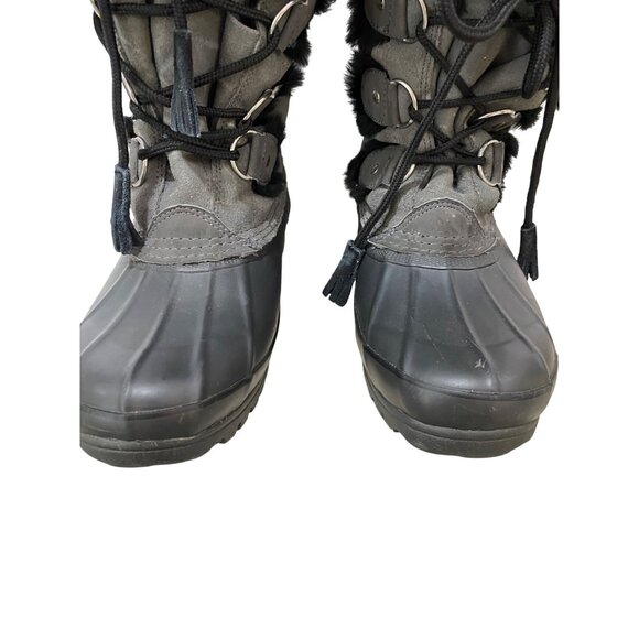 Khombu Women's Black Fur-Lined Winter lace up snow Boots size 8 - Picture 5 of 9